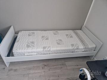 letto singolo rovere sbiancato + 2 rete e longoni