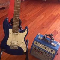 chitarra elettrica + amplificatore+stand
