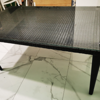Tavolo in RATTAN per esterno 150 x 90 top in vetro