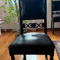 Tavolo in legno massiccio color testa di moro