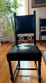 Tavolo in legno massiccio color testa di moro