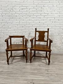 Coppia di sedie liturgiche di fine ’800