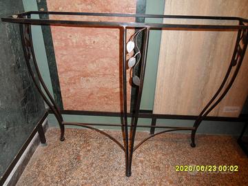 Consolle artigianale in ferro battuto