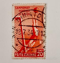 Francobollo Poste Italiane 20 cent. con timbro