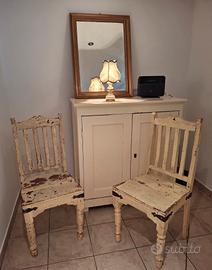 coppia di sedie in kegno stile contry/ shabby