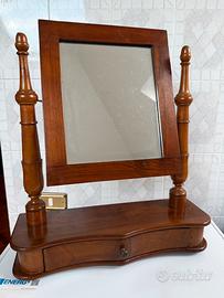 Specchio da toletta d’epoca basculante con cassett