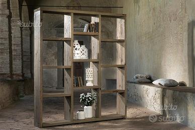 Libreria in legno massello pino vecchio cod 12011
