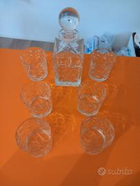 set di 6 bicchieri visky o alcolici con bottiglia