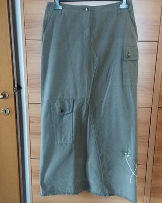 Gonna tessuto jeans lunga