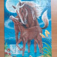 Puzzle completo 99 pezzi con due cavalli