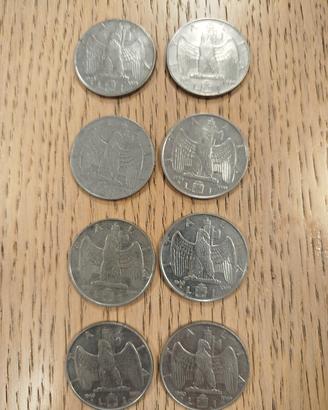 1 lira Vittorio Emanuele 8 monete amagnetiche 1940