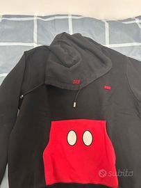 GCDS Felpa con cappuccio nera e rossa