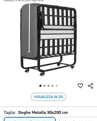 letto pieghevole singolo con materasso 