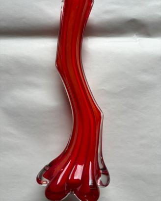 Vaso monofiore in vetro vintage