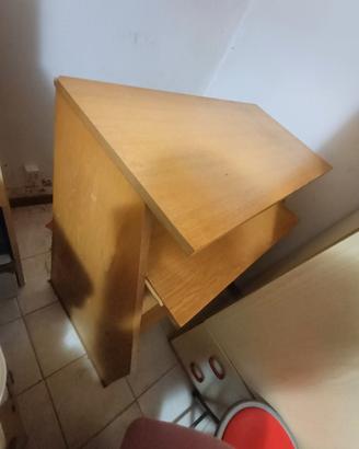 Scrivania Porta Computer in Legno Chiaro