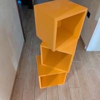 3 mensole a cubo arancioni