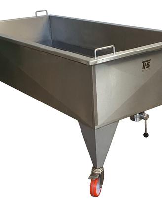 Carrello drenaggio siero con cesto in lamiera fora