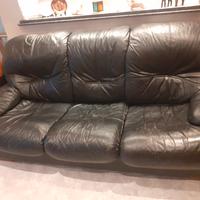 Divano letto  in vera pelle  3 posti 