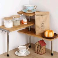 Scaffale Angolare in Bambù  3 Ripiani Salvaspazio