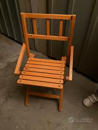 Sedia bambono legno pieghevole