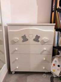 Cassettiera bagnetto fasciatoio.