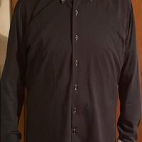 Camicia Blu colletto polsini righe cotone tg L Ita