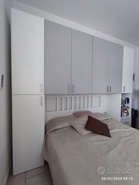 Armadio a ponte bianco - per letto matrimoniale