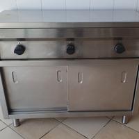 Fornellone professionale a gas, 3 fuochi 