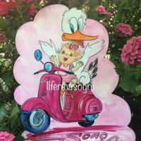 Cicogna in legno annuncio nascita