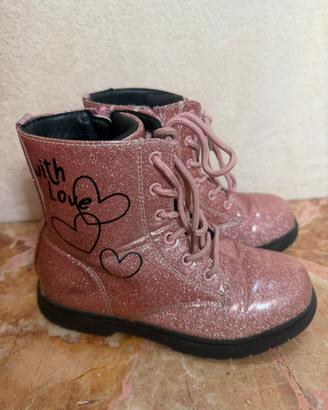 Stivaletti bambina 10 e Baci rosa glitter n. 33