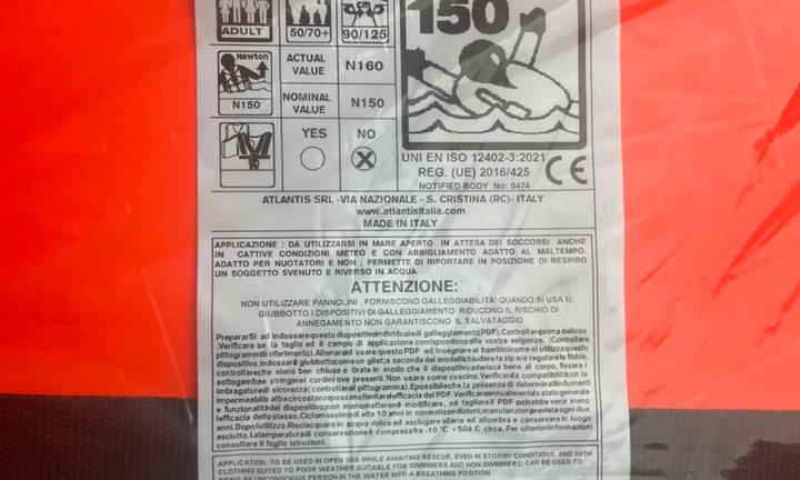 Salvagenti 150 e 100 Newton barche