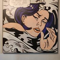 Stampa su tela Roy Lichtenstein Drowning Girl