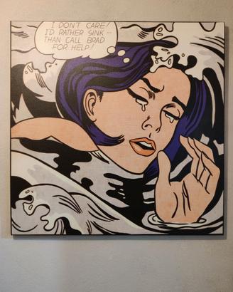 Stampa su tela Roy Lichtenstein Drowning Girl