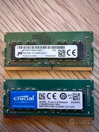2 memorie ram sodimm Crucial da 8gb( totale 16gb)