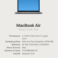 Apple Mac Book Air (late 2020) i7