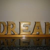 targa in legno scritta in legno Dream