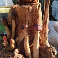 Fioriera in legno di castagno