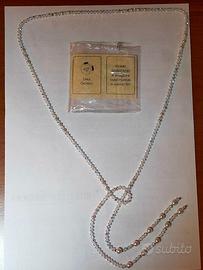 Collana Sciarpa Swarovski perle e argento