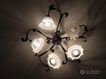 Lotto  lampadari country a muro e a soffitto