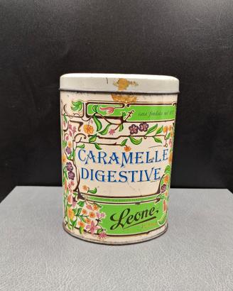 scatola vintage in latta caramelle Leone