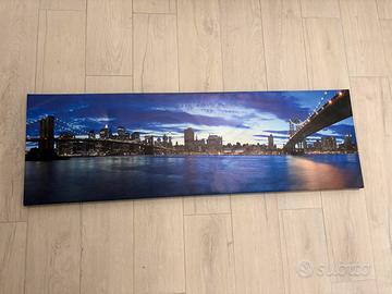 Quadro su tela panorama New York/Ponte di Brooklyn
