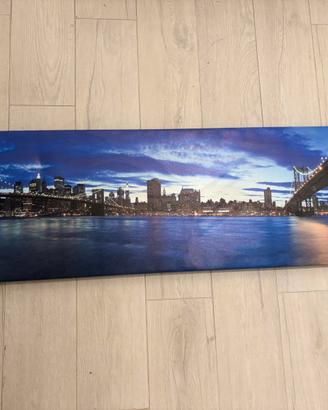 Quadro su tela panorama New York/Ponte di Brooklyn