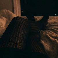 Collant neri usati semi-trasparenti