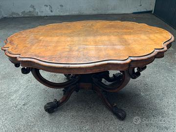 Tavolo in noce fino ottocento fine 800 ovale