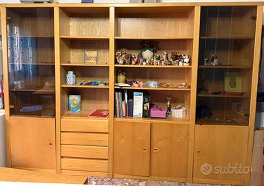 Parete Attrezzata Modulare in Legno Chiaro