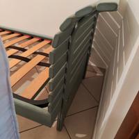 struttura letto singolo legno+rete +2 materassi