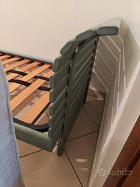 struttura letto singolo legno+rete +2 materassi