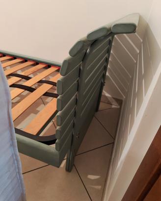 struttura letto singolo legno+rete +2 materassi