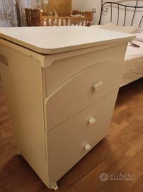 Mobile fasciatoio bianco con vaschetta incorporata