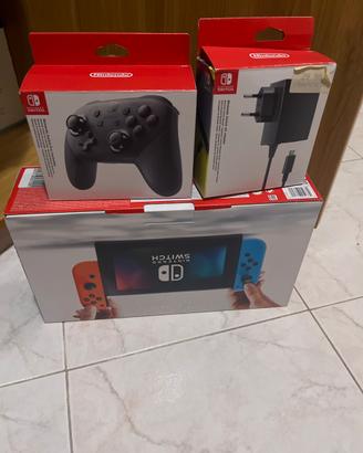nintendo switch con controller e caricatore